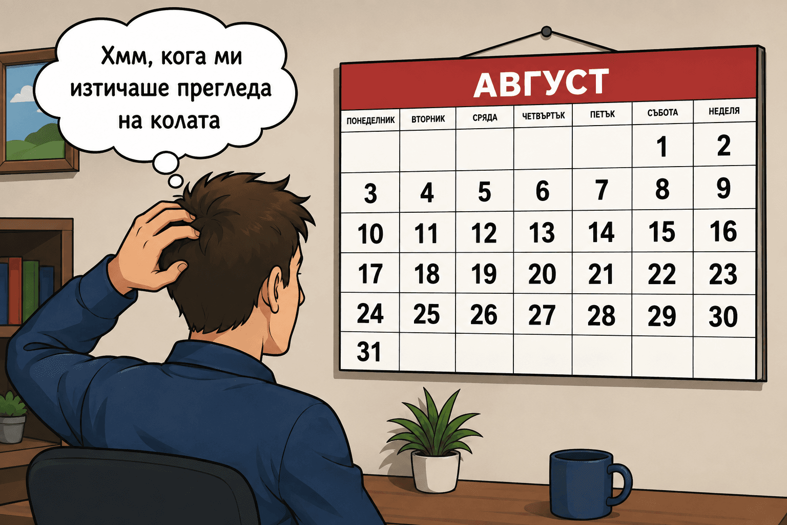 Собственик на пункт се опитва да си спомни кога изтича прегледът на клиент